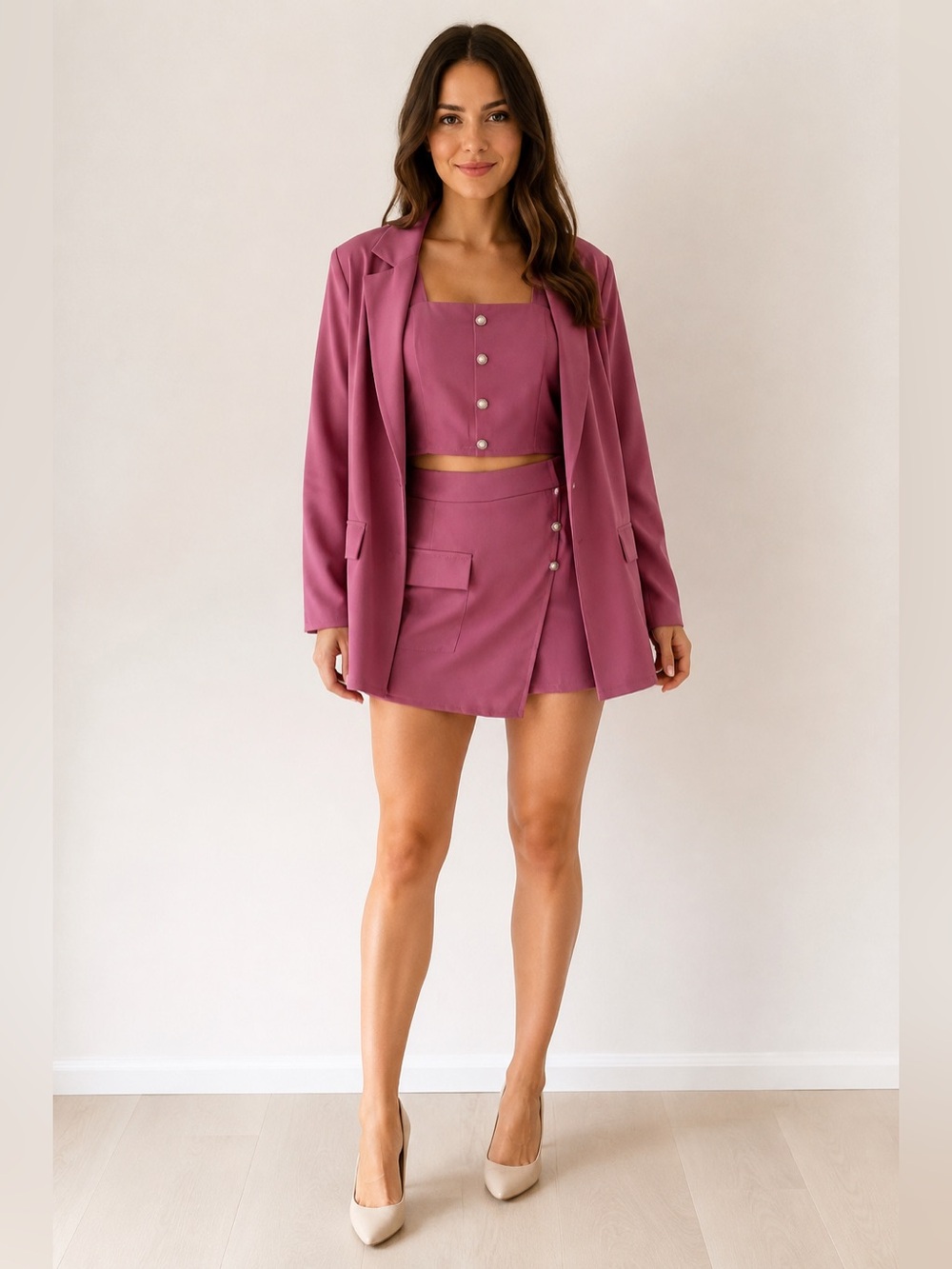 #62: NWT Chic Three-Piece Mauve-Pink Outfit
